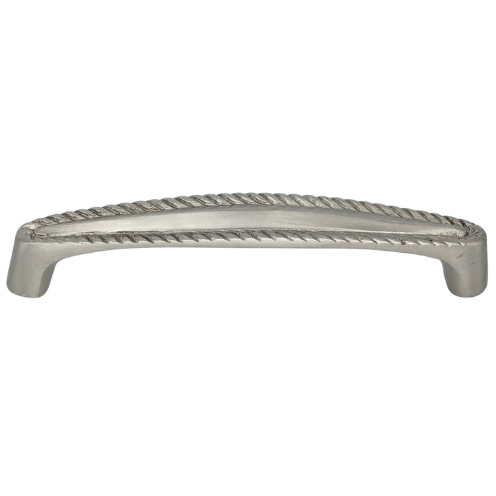 4 Inch Overall (3 3/4 Inch c-c) Brass Georgian Roped Style Pull (Satin Nickel Finish) COPPER MOUNTAIN HARDWARE