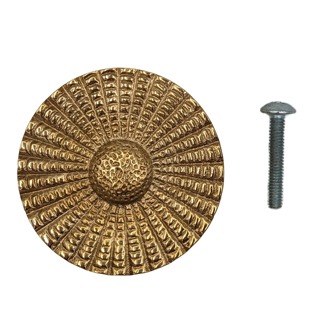 COPPER MOUNTAIN HARDWARE Solid Brass Art Deco Style Round Cabinet & Furniture Knob