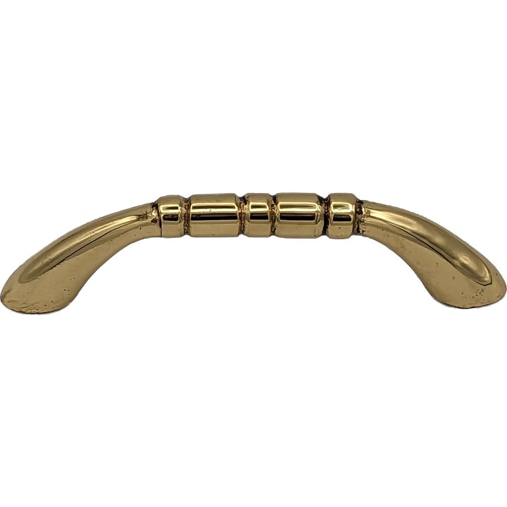 3 1/2 Inch Overall (3 Inch c-c) Solid Brass Traditional Pull COPPER MOUNTAIN HARDWARE