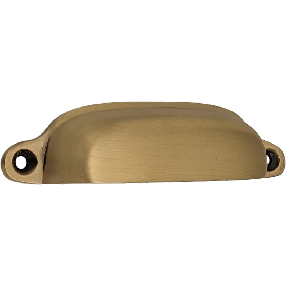 COPPER MOUNTAIN HARDWARE 4 1/8 Inch Overall Solid Brass Traditional Slim Rounded Bin Pull