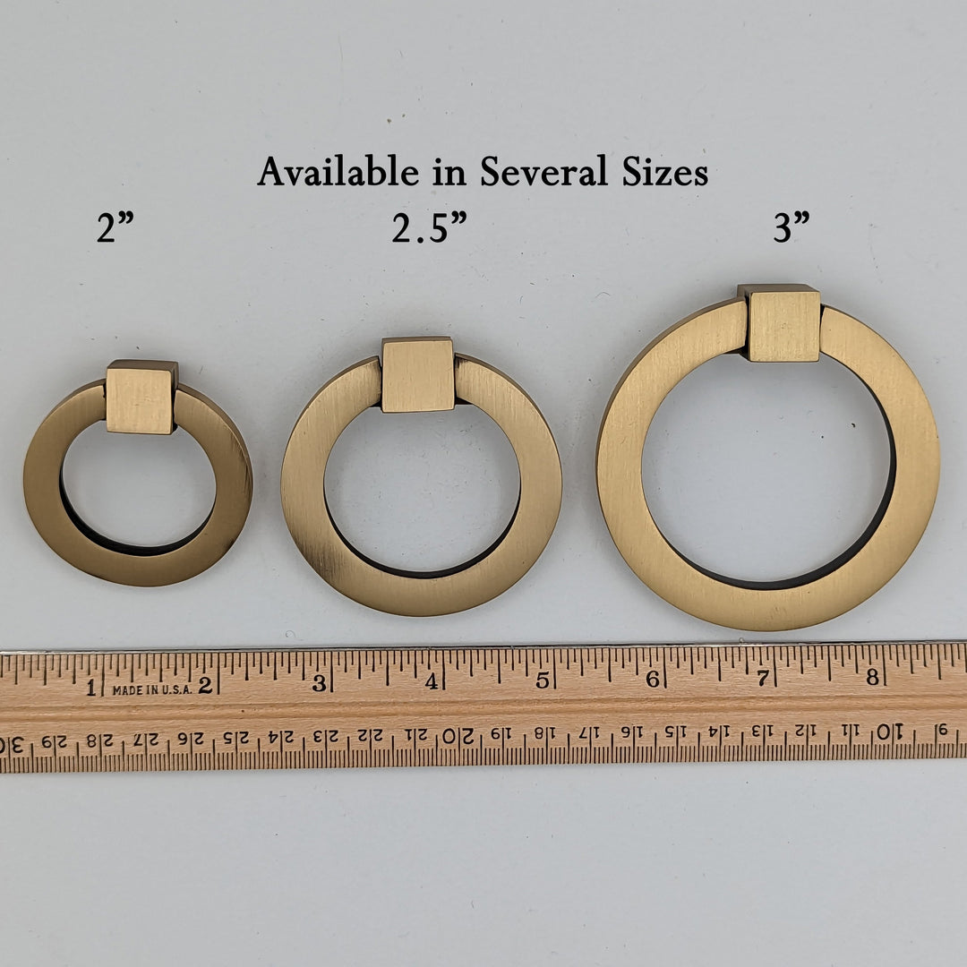 COPPER MOUNTAIN HARDWARE Mission Style Solid Brass Oversized Ring Pull for Cabinets & Furniture