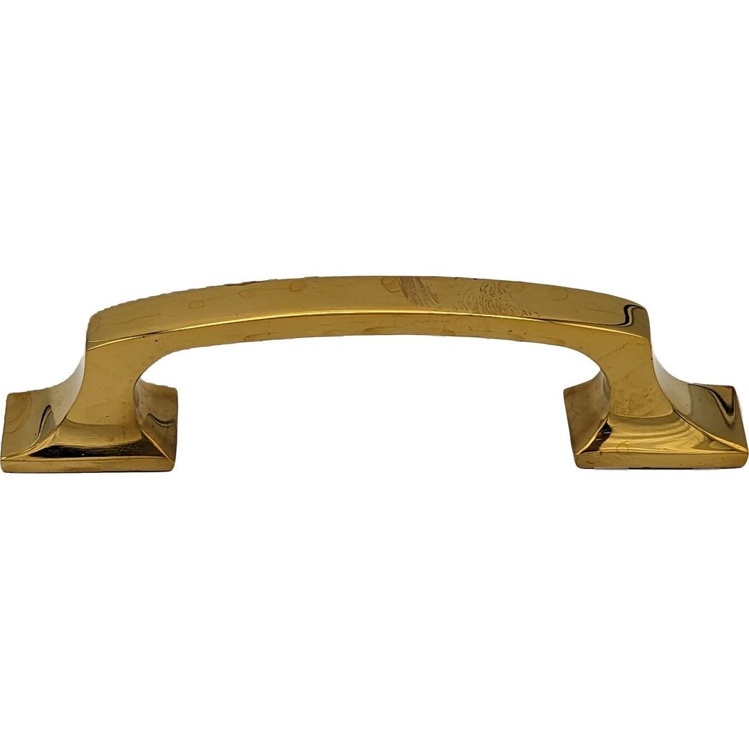 5 1/4 Inch Overall (3 3/4 Inch c-c) Traditional Solid Brass Pull COPPER MOUNTAIN HARDWARE