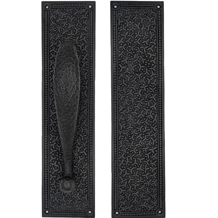 12 Inch Solid Brass Rice Pattern Door Pull and Push Plate (Black Bronze Finish) COPPER MOUNTAIN HARDWARE
