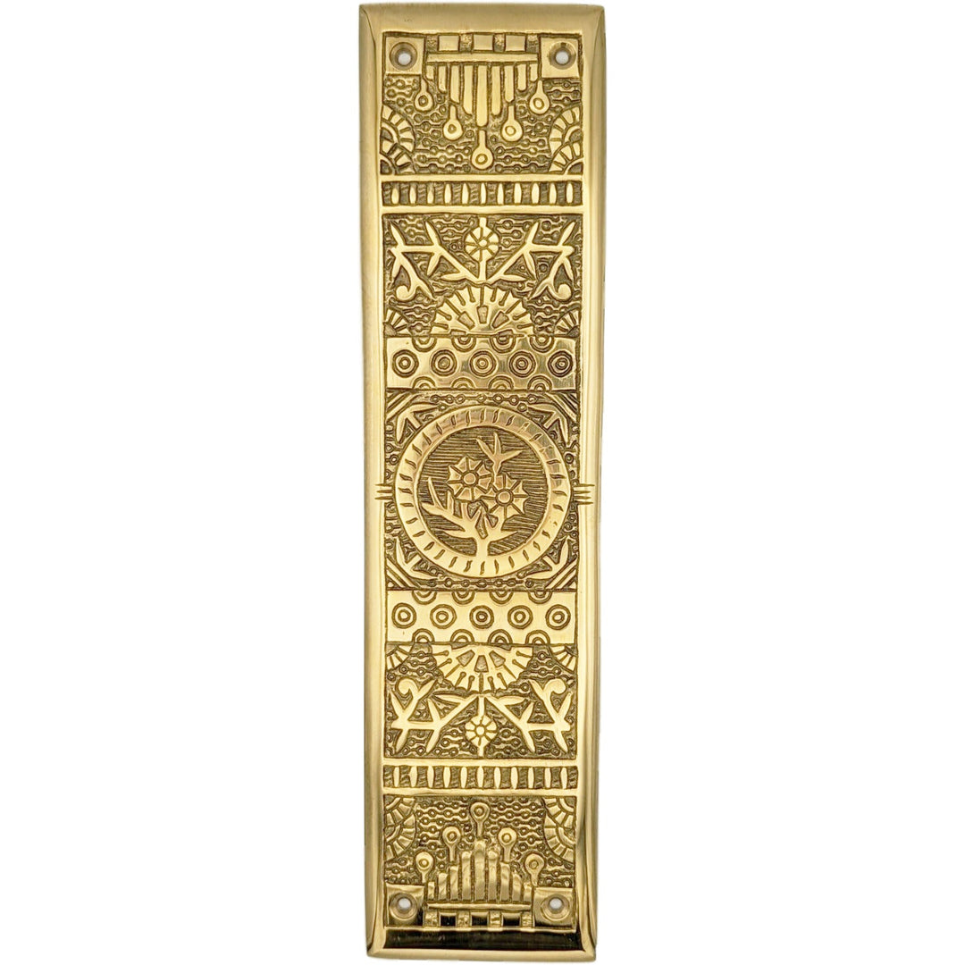 11 1/4 Inch Eastlake Solid Brass Push Plate COPPER MOUNTAIN HARDWARE