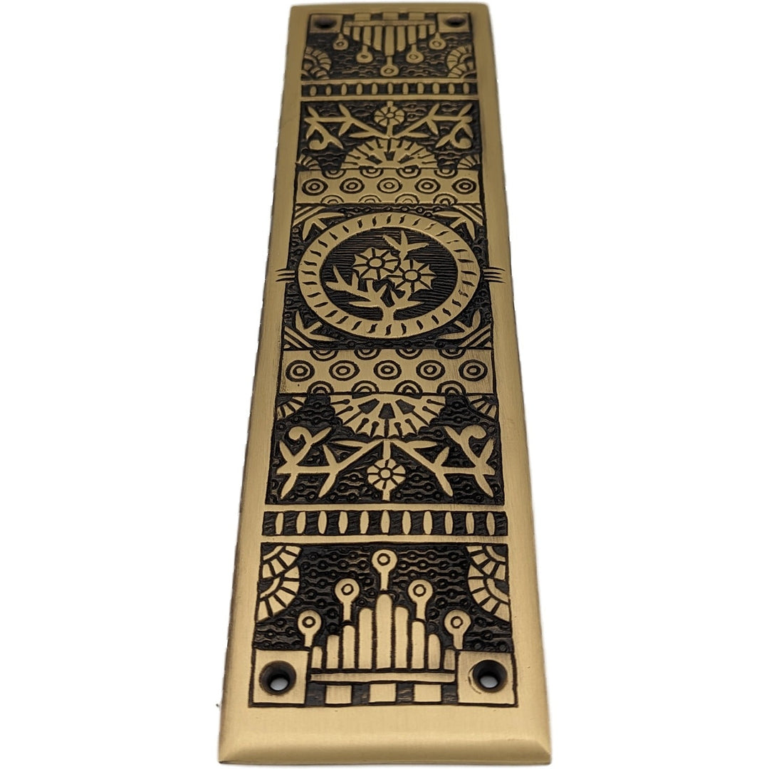 11 1/4 Inch Eastlake Solid Brass Push Plate COPPER MOUNTAIN HARDWARE