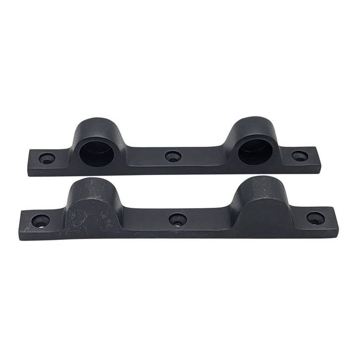 COPPER MOUNTAIN HARDWARE Pair Solid Brass Security Double Push Bar Bracket Ends Polished Brass
