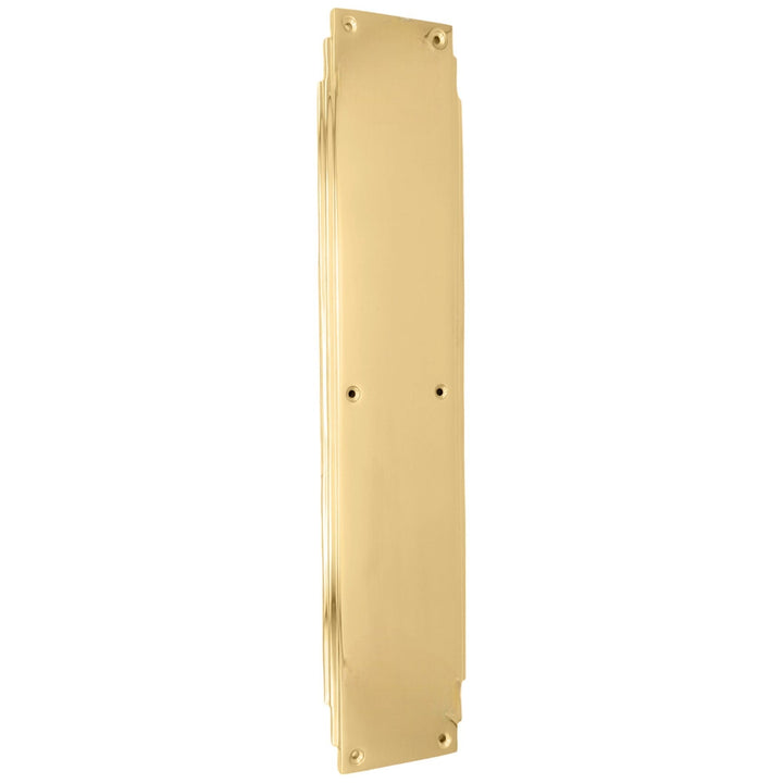 14 Inch Solid Brass Art Deco Skyscraper Push Plate COPPER MOUNTAIN HARDWARE