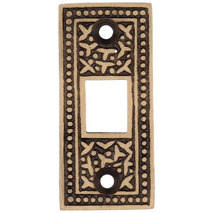 2 1/4 Inch Solid Brass Rice Pattern Pocket Door Strike Plate COPPER MOUNTAIN HARDWARE