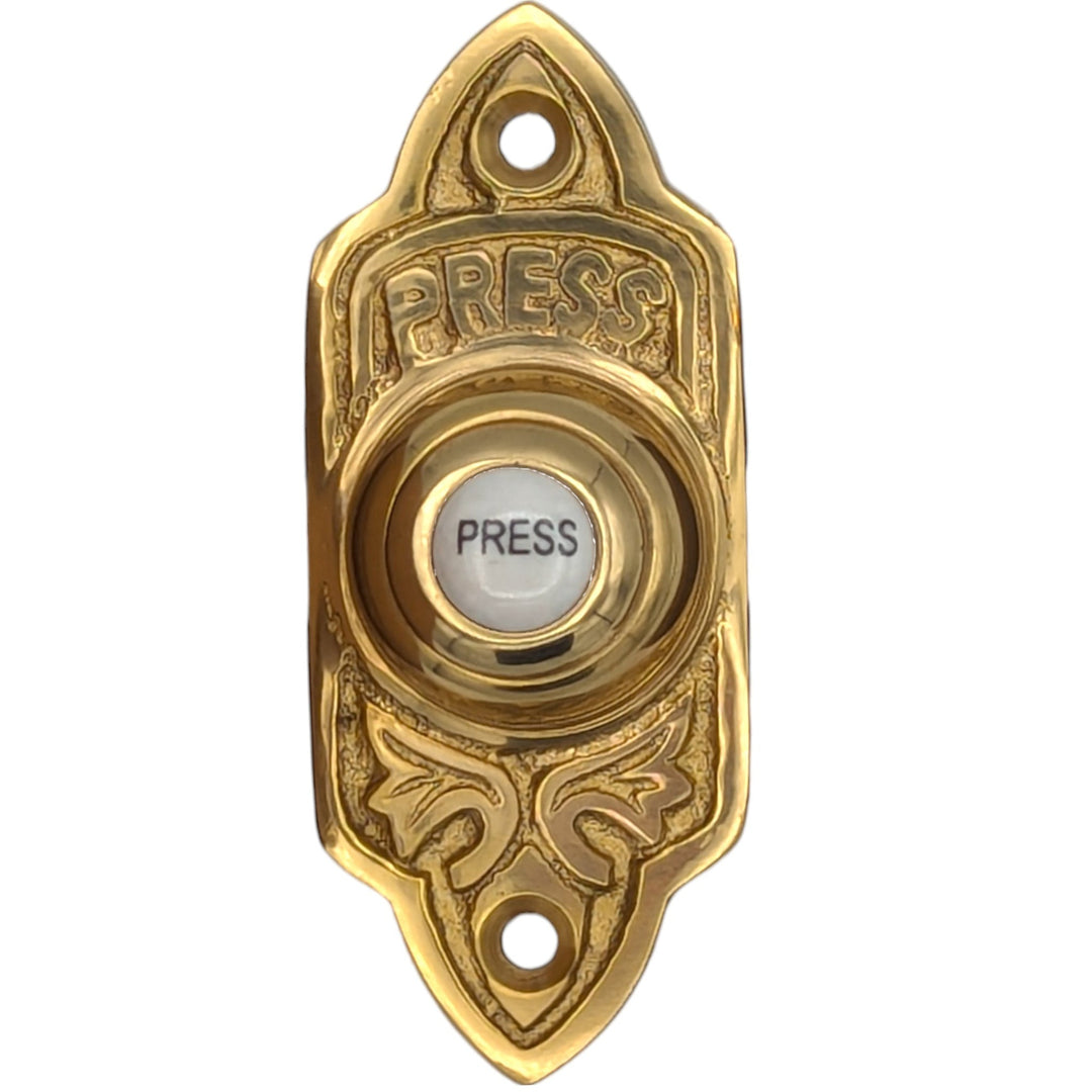 3 Inch Solid Brass Decorative Porcelain "Press" Doorbell Button (Several Finishes Available) COPPER MOUNTAIN HARDWARE
