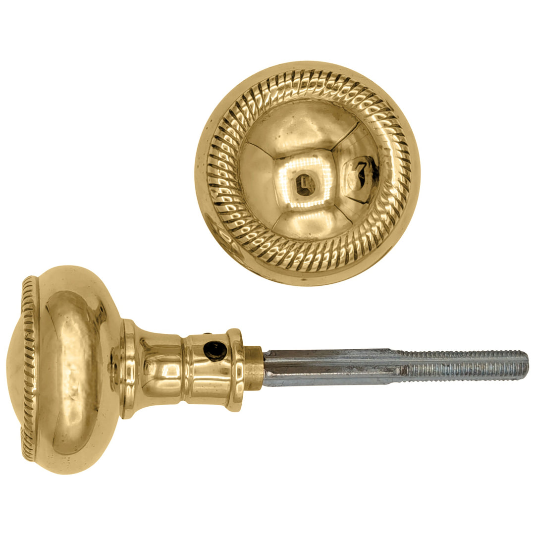 Georgian Roped Solid Brass Spare Door Knob Set (Several Finishes Available) COPPER MOUNTAIN HARDWARE