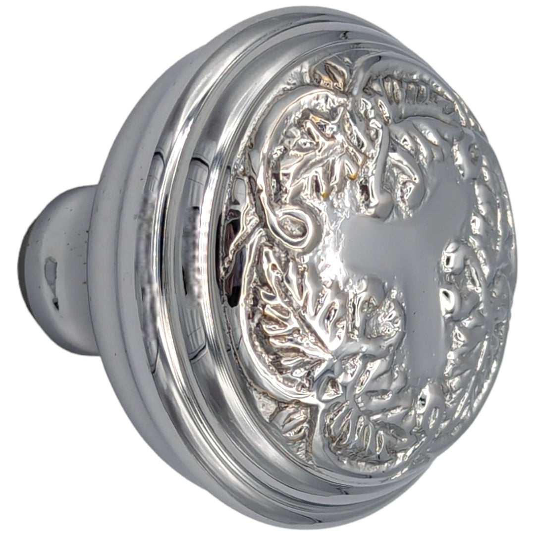 Floral Leaf Solid Brass Spare Door Knob Set (Several Finishes Available) COPPER MOUNTAIN HARDWARE