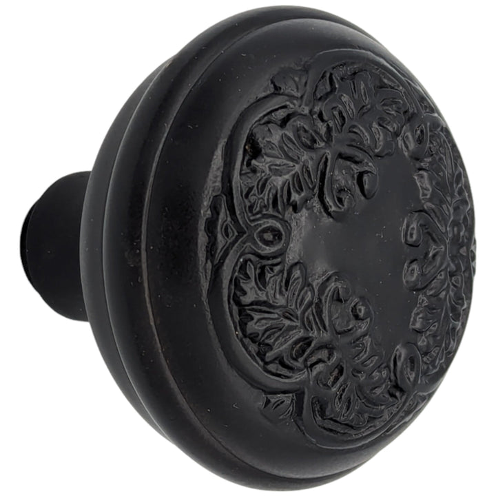 Floral Leaf Solid Brass Spare Door Knob Set (Several Finishes Available) COPPER MOUNTAIN HARDWARE