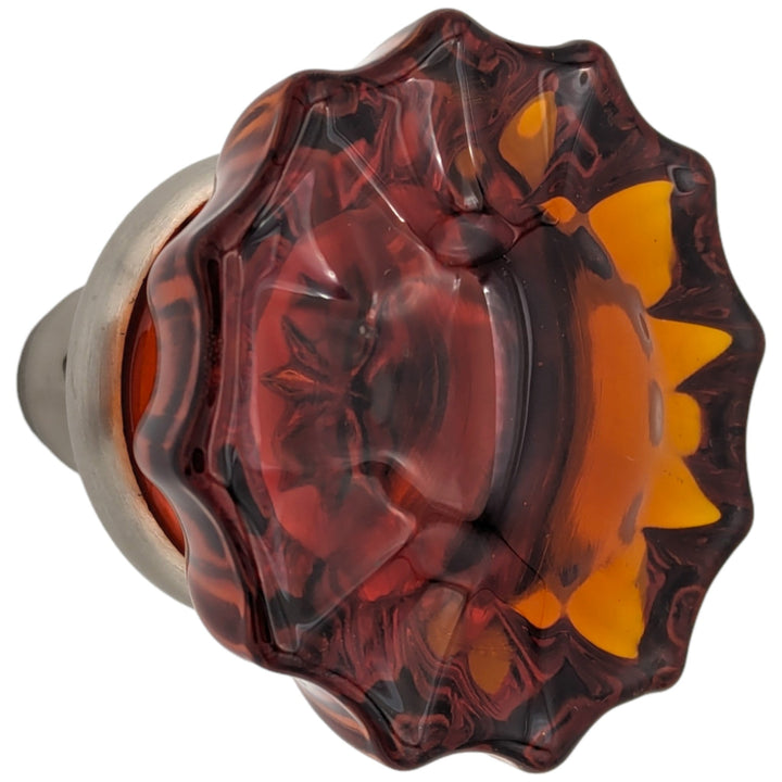 Amber Fluted Crystal Spare Door Knob Set (Several Finishes Available) COPPER MOUNTAIN HARDWARE