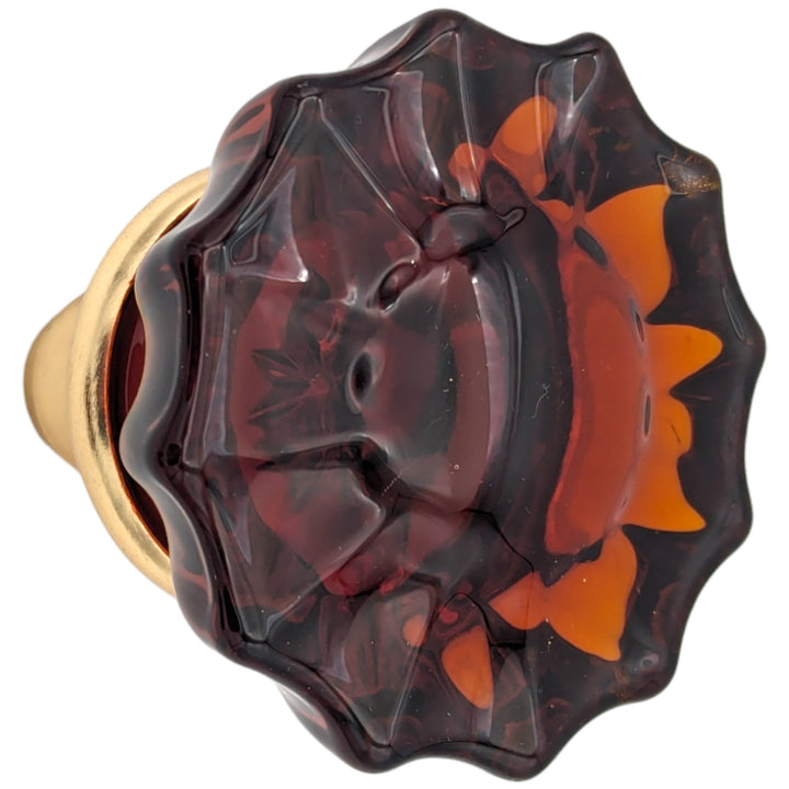 Amber Fluted Crystal Spare Door Knob Set (Several Finishes Available) COPPER MOUNTAIN HARDWARE