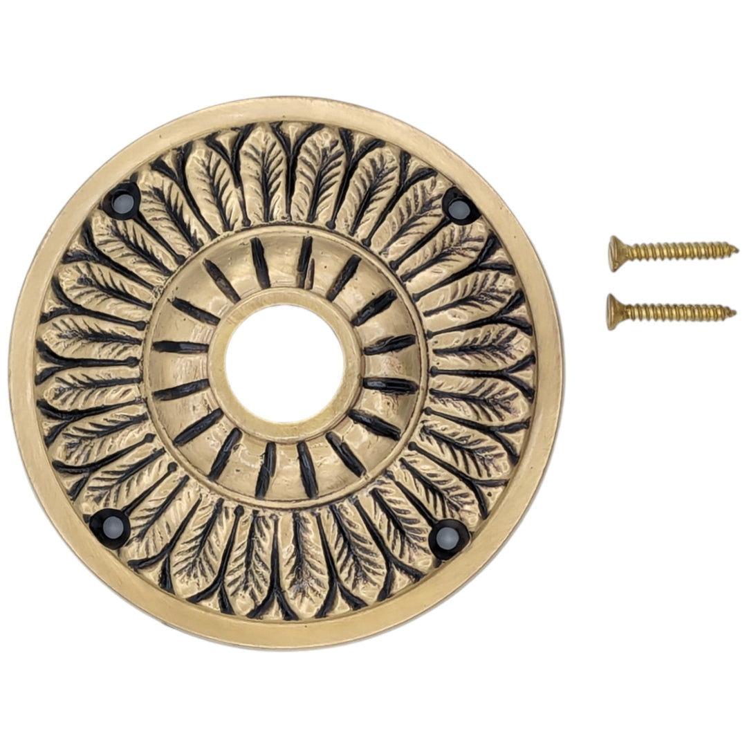 Feather Style Solid Brass Rosettes (Several Finishes Available) COPPER MOUNTAIN HARDWARE