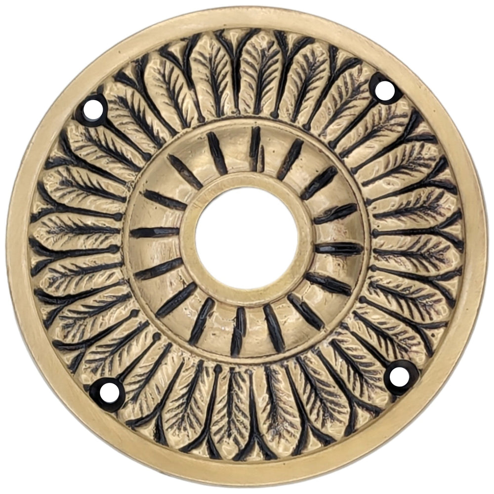 Feather Style Solid Brass Rosettes (Several Finishes Available) COPPER MOUNTAIN HARDWARE