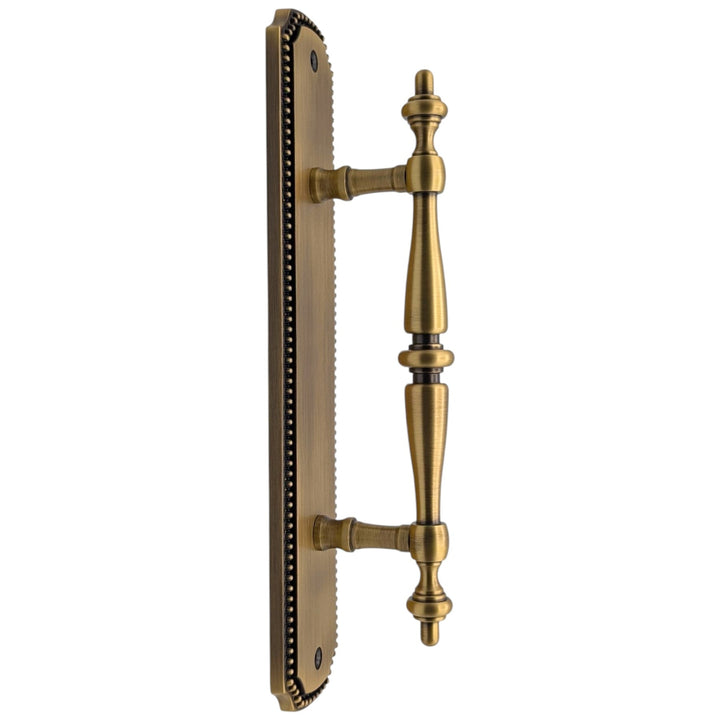 11 1/2 Inch Solid Brass Beaded Push & Pull Plate Set (Several Finishes Available)