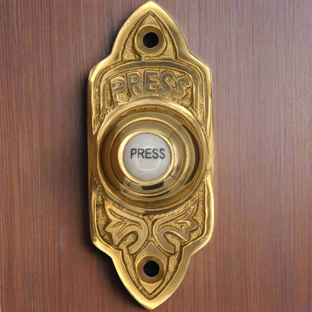 3 Inch Solid Brass Decorative Porcelain "Press" Doorbell Button (Several Finishes Available) COPPER MOUNTAIN HARDWARE