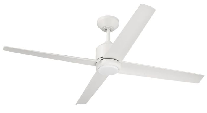 ##Antique Hardware## 52" Quell Fan, White Finish, White Blades. LED Light, WIFI and Control Included