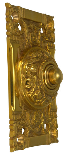 4 1/4 Inch Art Nouveau Solid Brass Doorbell COPPER MOUNTAIN HARDWARE