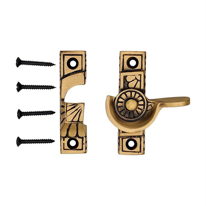 Solid Brass Art Deco Style Window Sash Lock COPPER MOUNTAIN HARDWARE