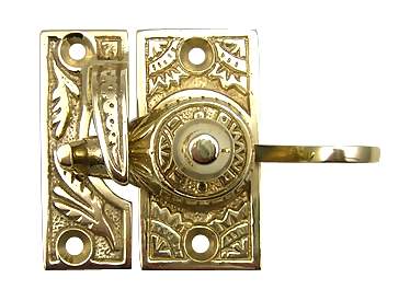 Oriental Pattern Solid Brass Sash Lock COPPER MOUNTAIN HARDWARE