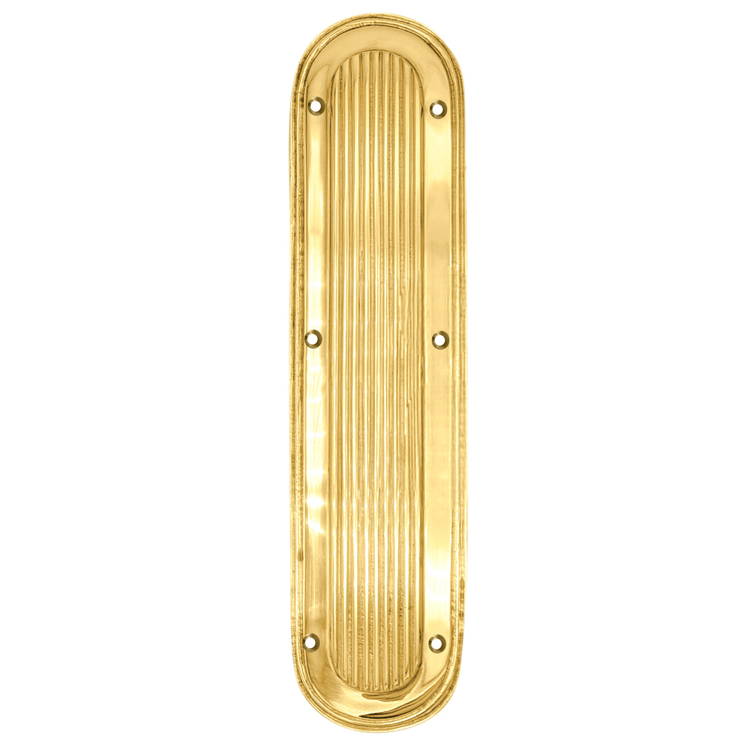 10 1/2 Inch Classic Art Deco Solid Brass Push Plate (Several Finishes Available)