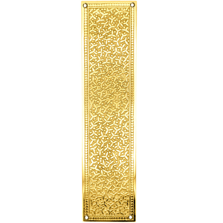 12 Inch Solid Brass Rice Pattern Push Plate (Several Finishes Available)