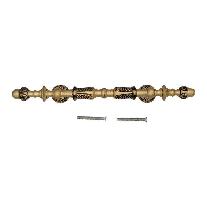 11 3/4 Inch (6 Inch C-C) Solid Brass French Empire Door Pull COPPER MOUNTAIN HARDWARE