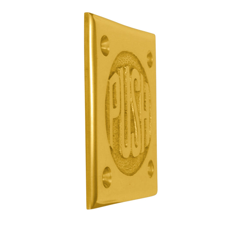 2 3/4 Inch Brass Classic American "PUSH" Plate