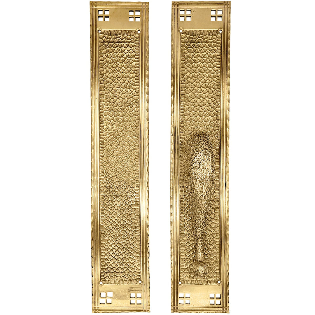 18 Inch Craftsman Style Door Pull & Push Plate Set COPPER MOUNTAIN HARDWARE