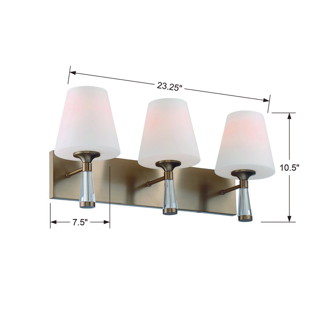 Crystorama Crystorama Ramsey 3 Light Vibrant Gold Bathroom Vanity