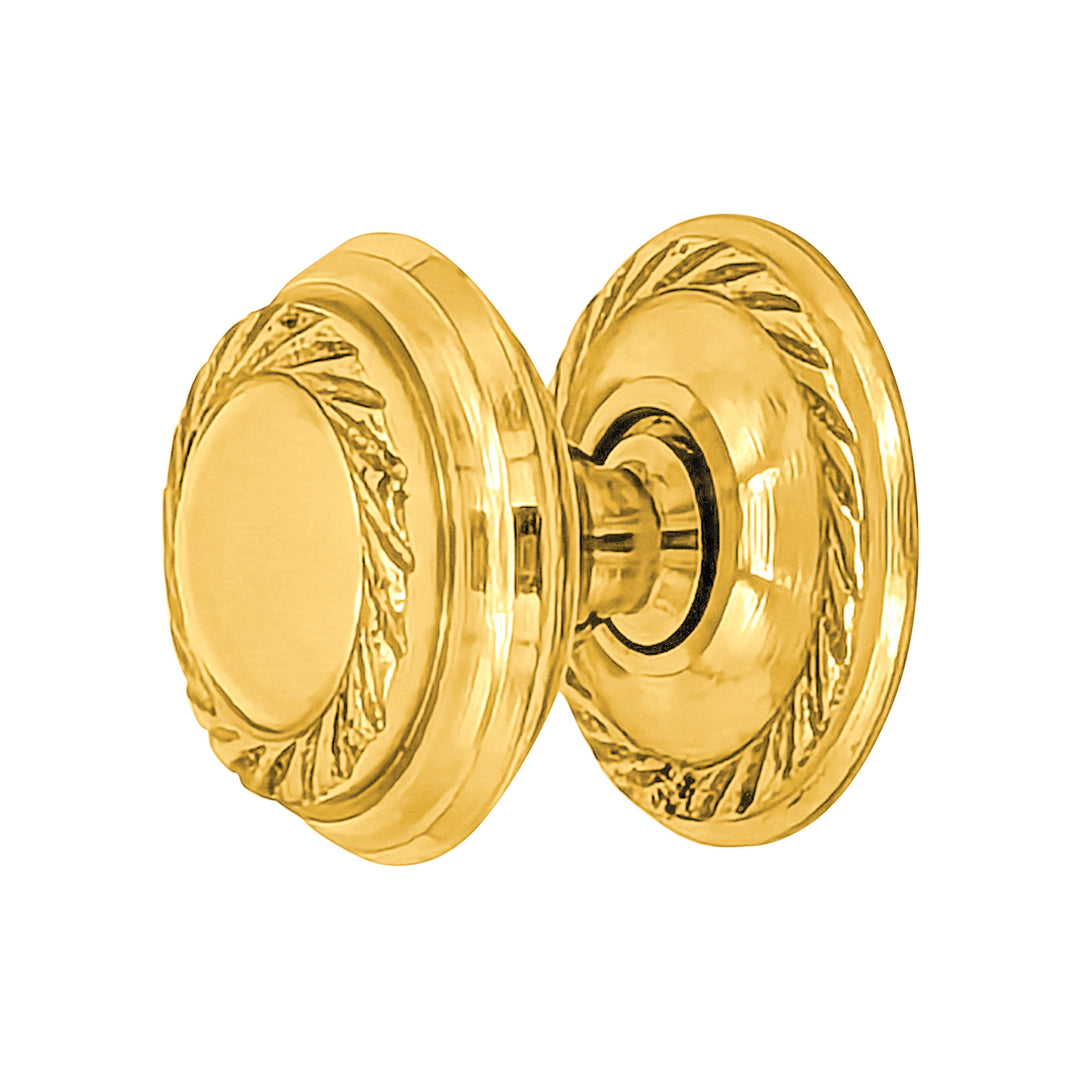 1 Inch Solid Brass Georgian Roped Round Cabinet & Furniture Knob