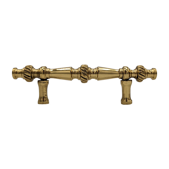 5 Inch Overall (3 Inch c-c) Solid Brass Georgian Roped Style Pull (Several Finishes Available)