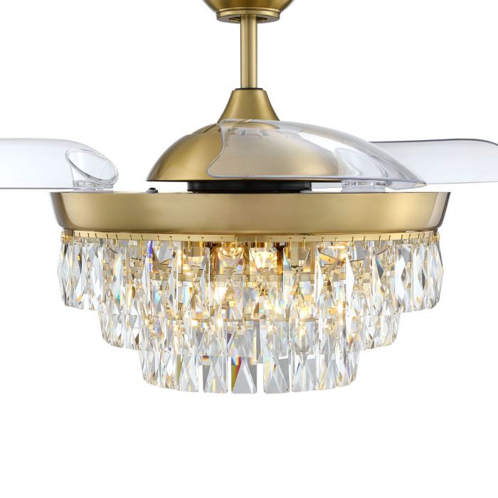 ##Antique Hardware## 42" Sofia in Satin Brass w/ Clear Acrylic Blades