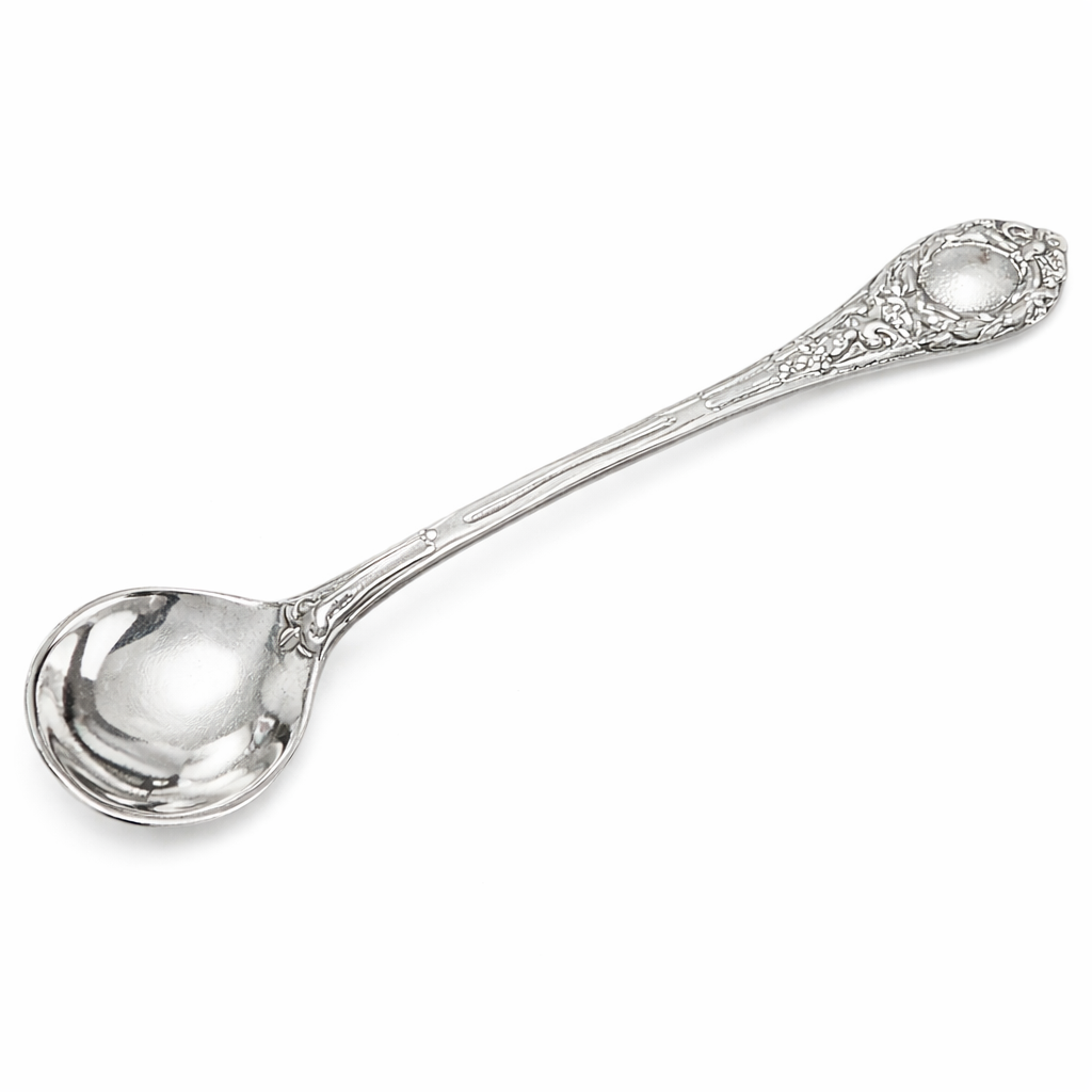Set 4 - Tall Master Salt Cellar Spoon Sterling Silver