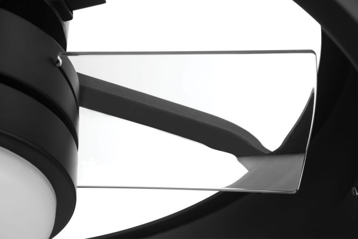 ##Antique Hardware## 20" Taylor Indoor/Outdoor (Damp) in Flat Black w/ Clear Acrylic Blades