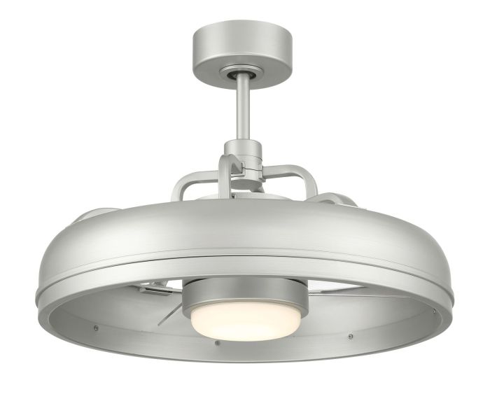 ##Antique Hardware## 20" Taylor Indoor/Outdoor (Damp) in Painted Nickel w/ Clear Acrylic Blades