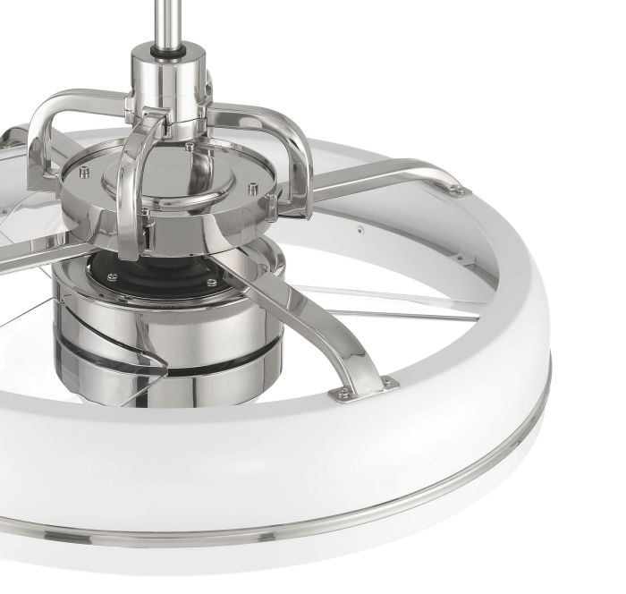 ##Antique Hardware## 20" Taylor in White/Polished Nickel w/ Clear Acrylic Blades