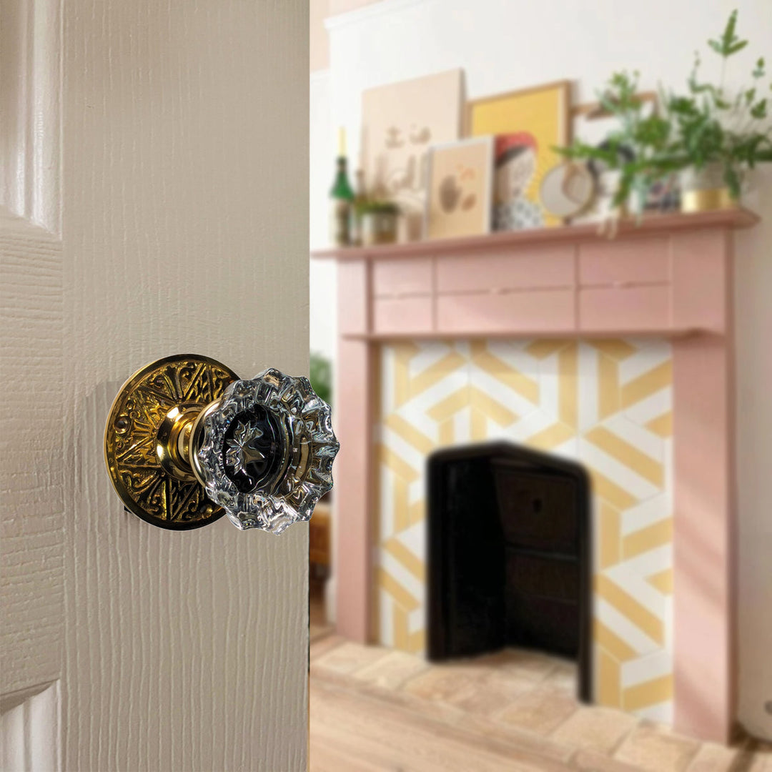 COPPER MOUNTAIN HARDWARE Eastlake Crystal Fluted Door Knob in Several Finishes