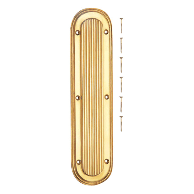 10 1/2 Inch Classic Art Deco Solid Brass Push Plate (Several Finishes Available)