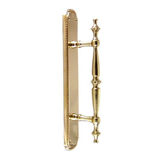 11 1/2 Inch Solid Brass Beaded Door Pull (Several Finishes Available)