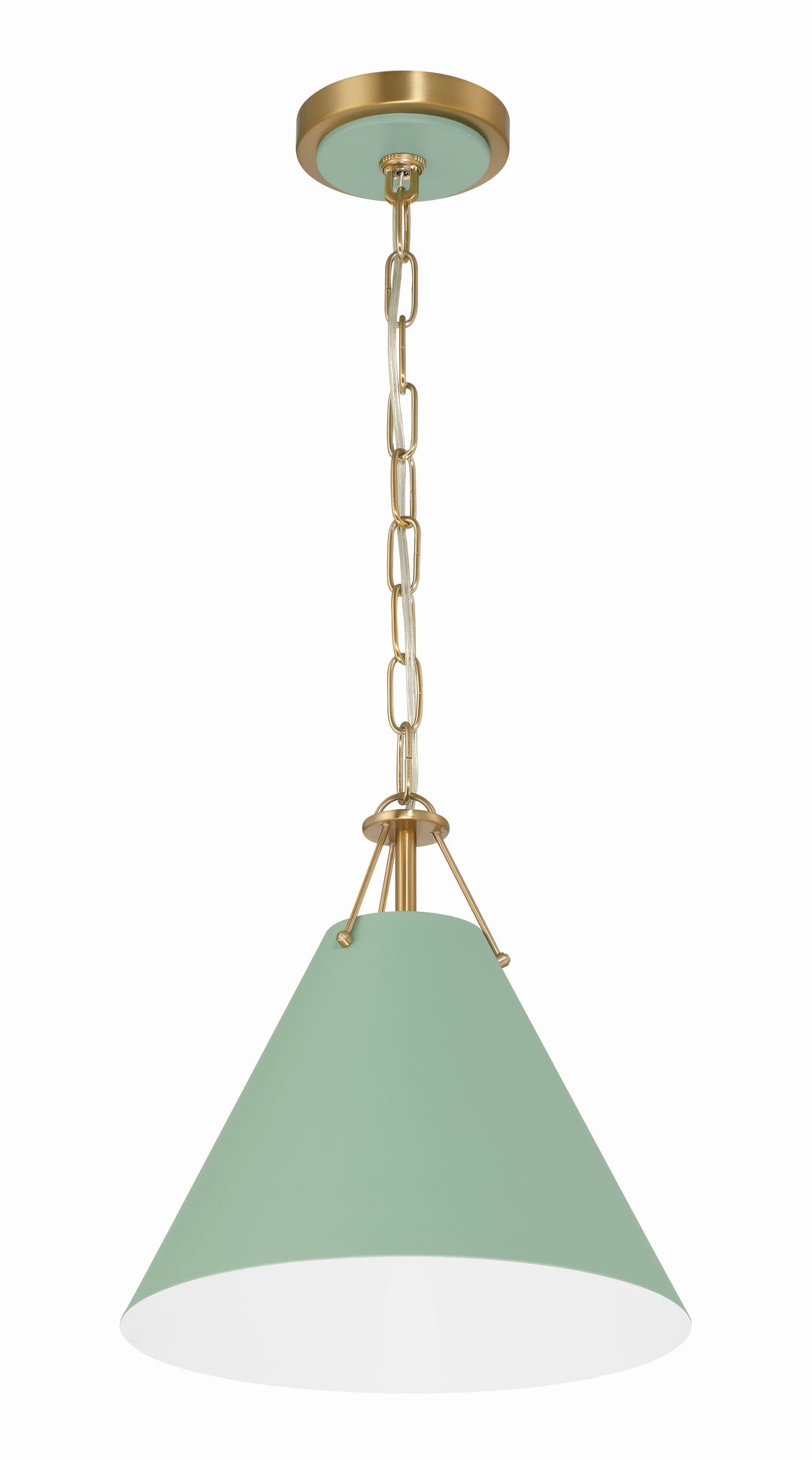 Crystorama Crystorama Xavier 1 Light Vibrant Gold + Green Mini Pendant