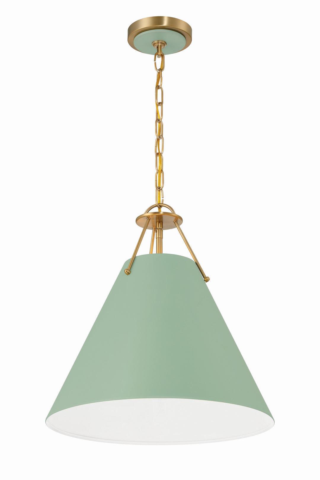 Crystorama Crystorama Xavier 3 Light Vibrant Gold + Green Pendant
