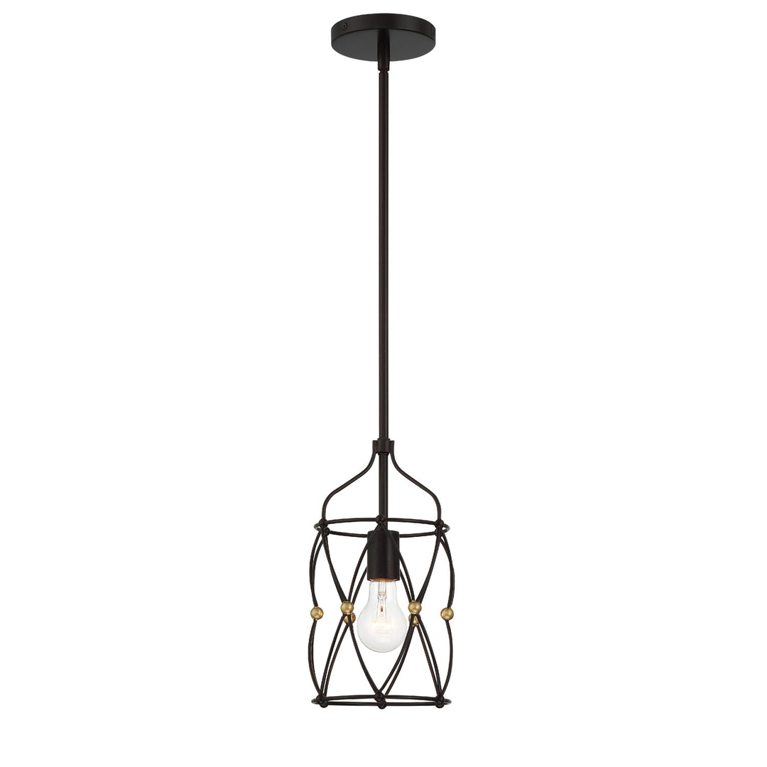 Crystorama Crystorama Zucca 1 Light English Bronze + Antique Gold Mini Pendant
