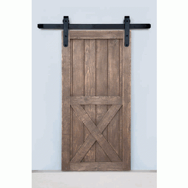 Barn Door Track System in Smooth Iron - Round End (Matte Black Finish) ACORN MANUFACTURING