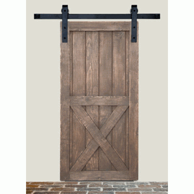 Barn Door Track System in Iron - Square End (Matte Black Finish) ACORN MANUFACTURING
