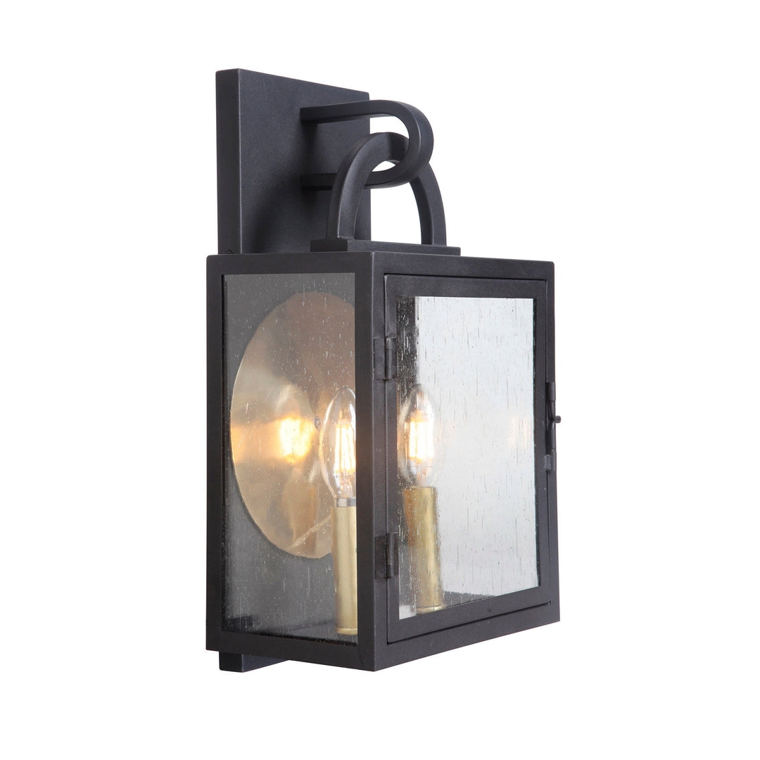 Wolford 2 Light Medium Outdoor Wall Mount in Textured Black CRAFTMADE