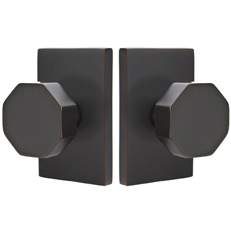 EMTEK Emtek Solid Brass Octagon Door Knob Set Modern Rectangular Rosette