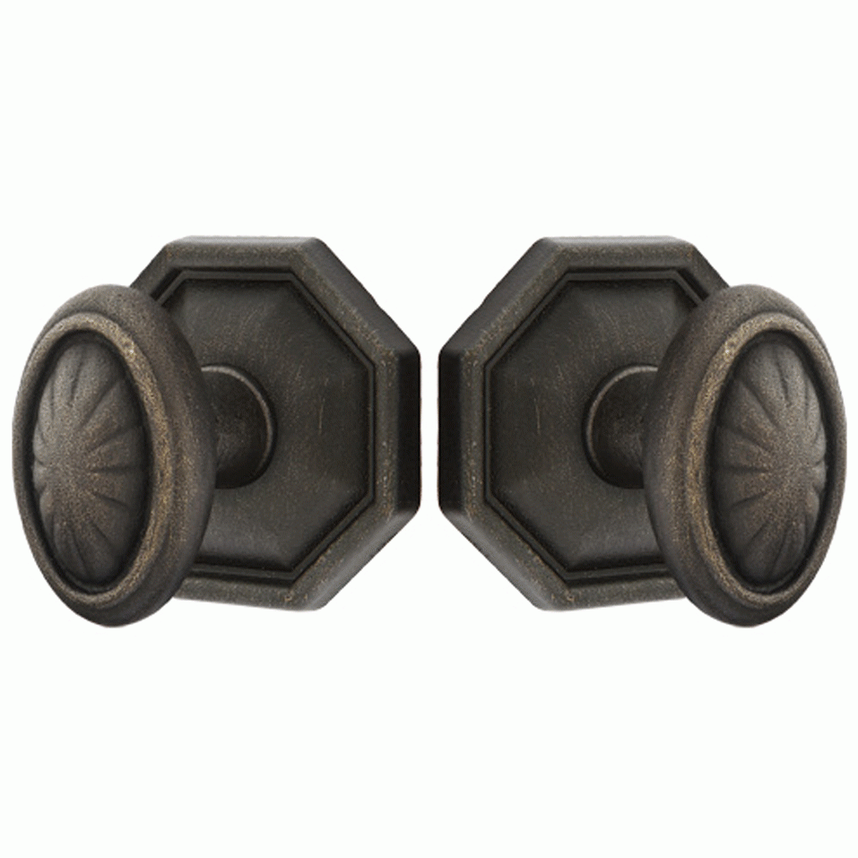 Solid Brass Lost Wax Parma Door Knob Set With Octagon Rosette (Several Finish Options) EMTEK